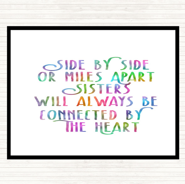 Side By Side Rainbow Quote Dinner Table Placemat