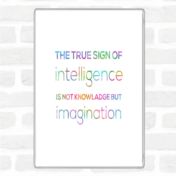 Sign Of Intelligence Rainbow Quote Jumbo Fridge Magnet