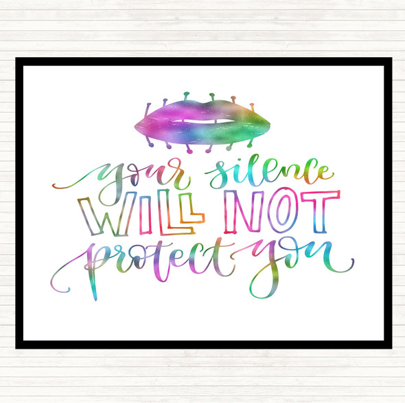 Silence Not Protect Rainbow Quote Mouse Mat Pad