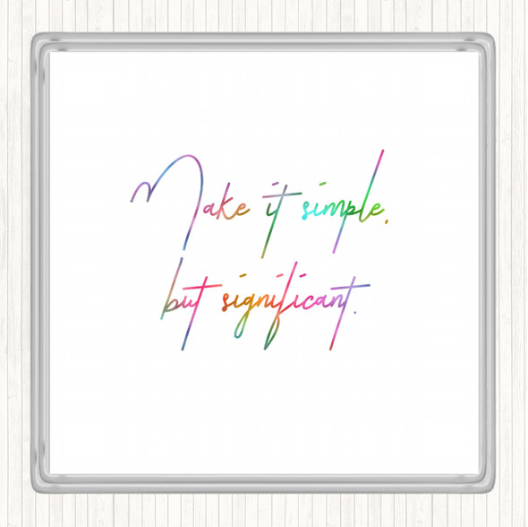 Simple But Significant Rainbow Quote Drinks Mat Coaster