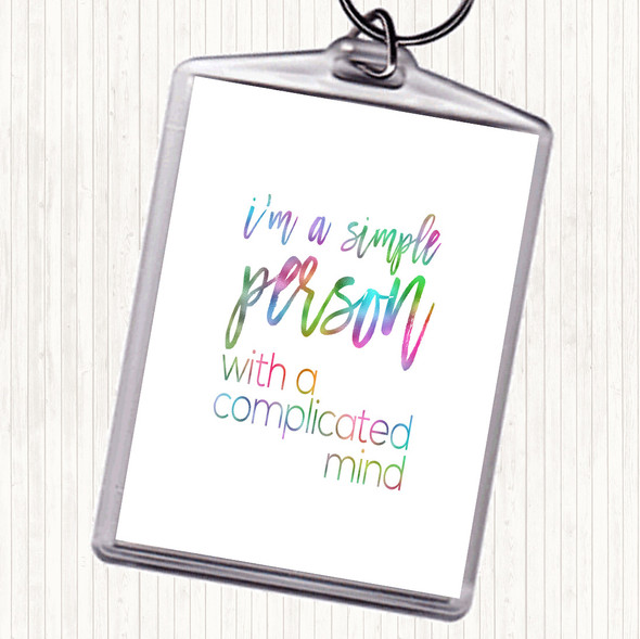 Simple Person Rainbow Quote Bag Tag Keychain Keyring