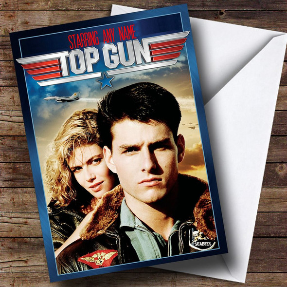 Spoof Top Gun Movie Film Poster Personalised Birthday Card