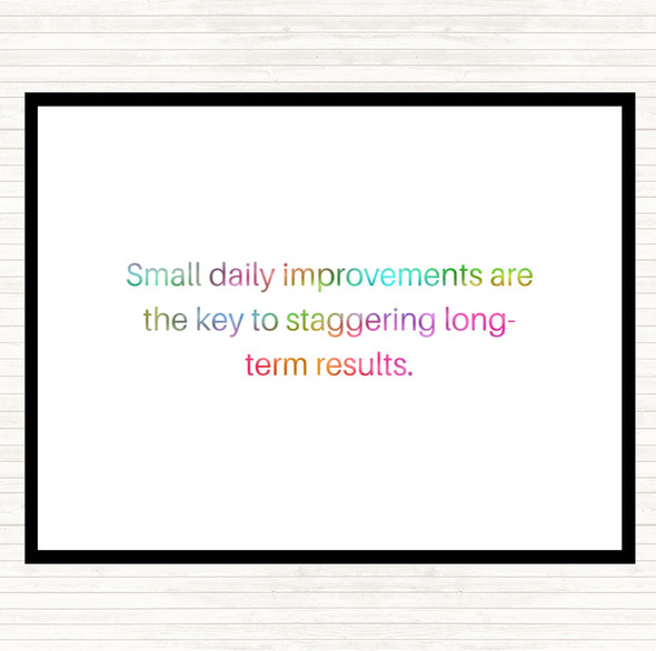 Small Daily Improvements Rainbow Quote Dinner Table Placemat