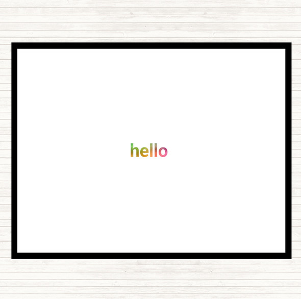 Small Hello Rainbow Quote Mouse Mat Pad