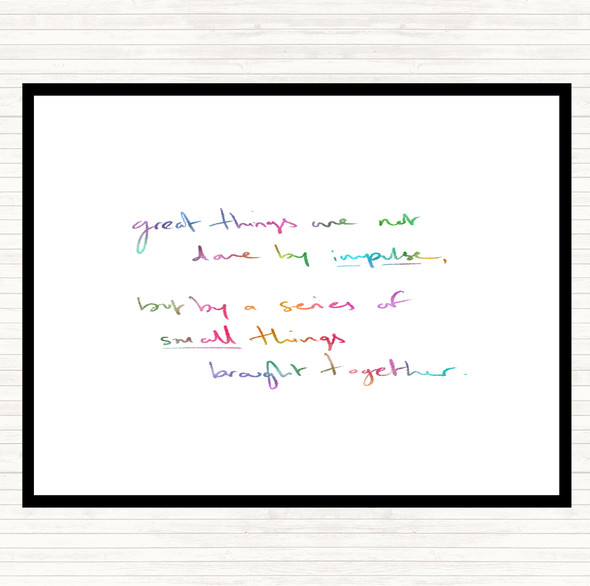 Small Things Together Rainbow Quote Dinner Table Placemat