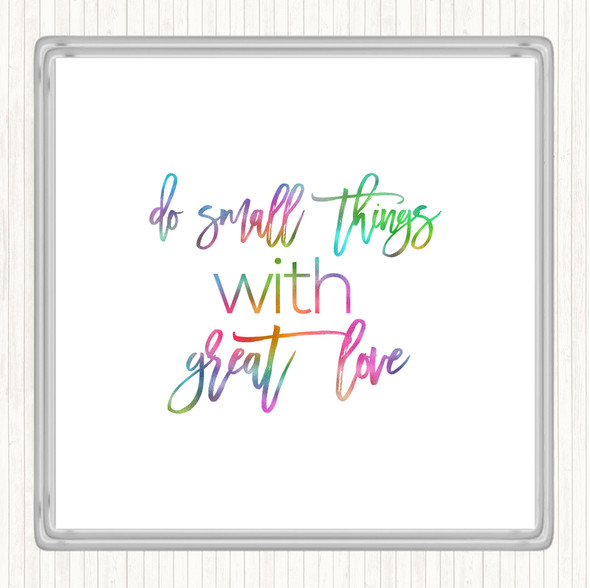 Small Things Rainbow Quote Drinks Mat Coaster