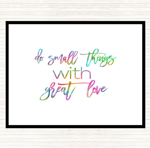 Small Things Rainbow Quote Dinner Table Placemat