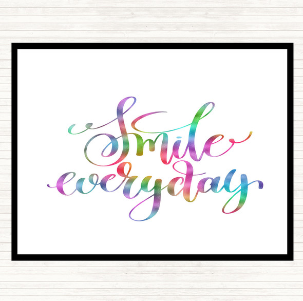 Smile Everyday Rainbow Quote Mouse Mat Pad