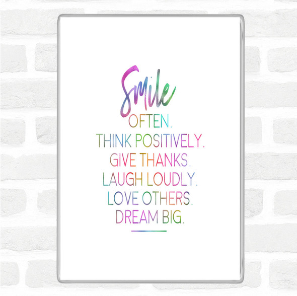 Smile Often Rainbow Quote Jumbo Fridge Magnet