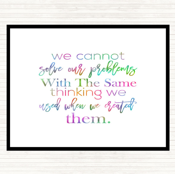 Solve Our Problems Rainbow Quote Dinner Table Placemat