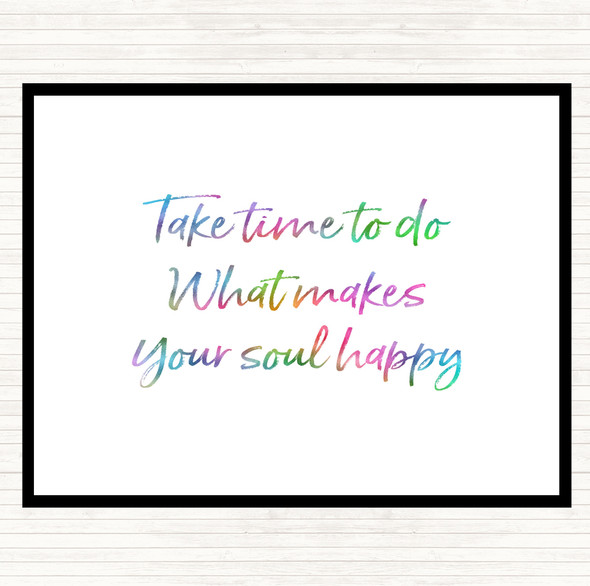 Soul Happy Rainbow Quote Mouse Mat Pad
