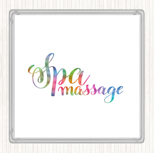 Spa Massage Rainbow Quote Drinks Mat Coaster