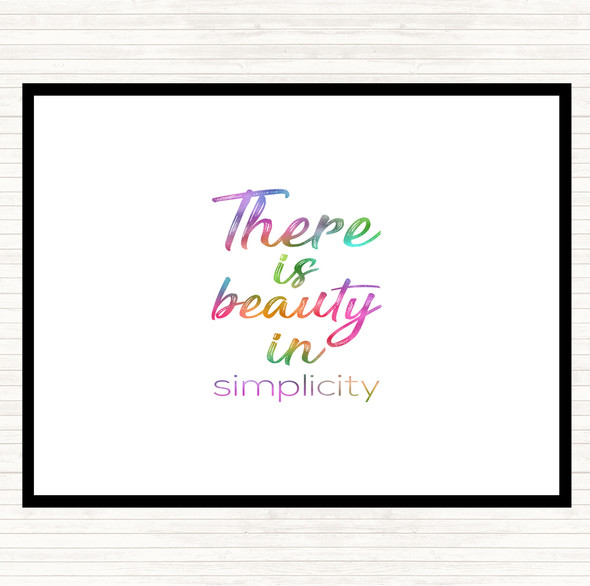 Beauty In Simplicity Rainbow Quote Dinner Table Placemat