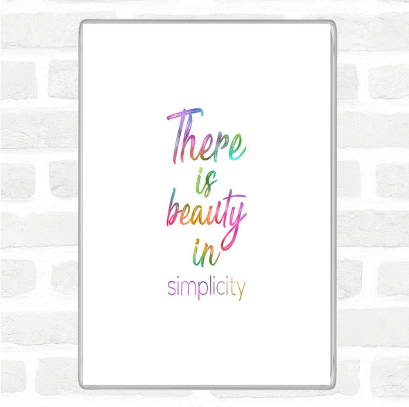 Beauty In Simplicity Rainbow Quote Jumbo Fridge Magnet