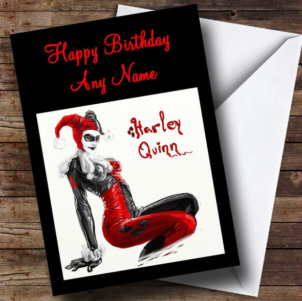 Harley Quinn Personalised Birthday Card