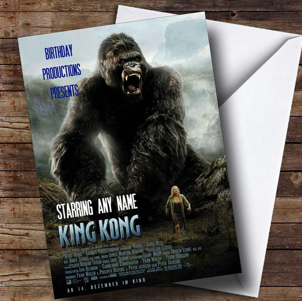 Spoof King Kong Film Poster Funny Personalised Birthday Card
