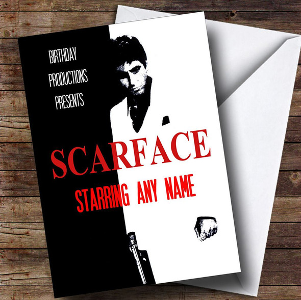 Spoof Scarface Al Pacino Film Poster Funny Personalised Birthday Card