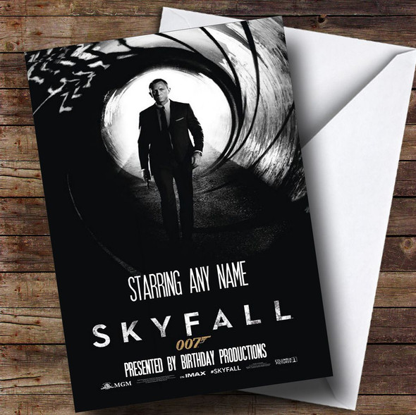 Spoof James Bond Skyfall Film Poster Funny Personalised Birthday Card