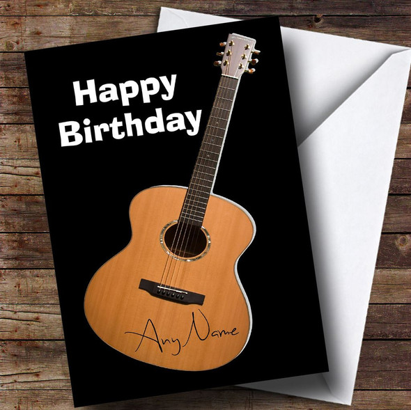 Signed Guitar Funny Personalised Birthday Card