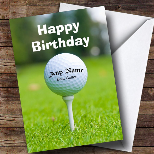 Golf Ball Golfing Fan Funny Personalised Birthday Card
