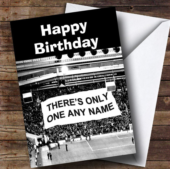Football Fan Stadium Banner Funny Personalised Birthday Card