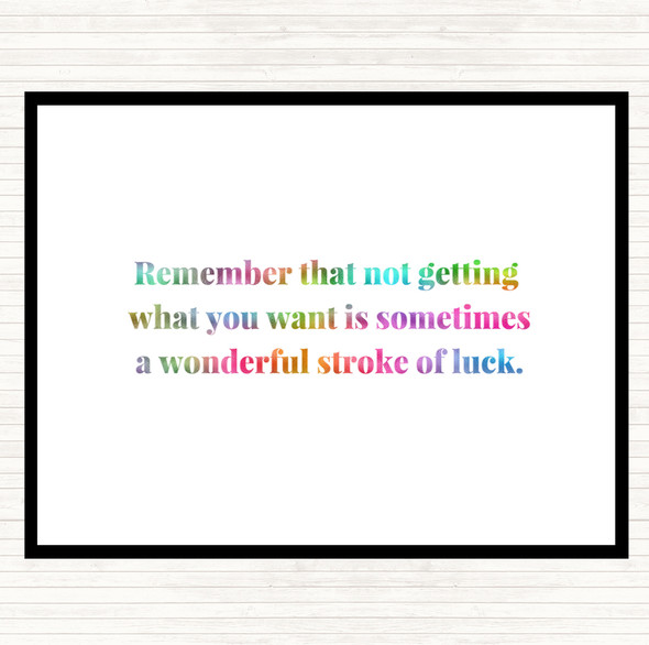 Stroke Of Luck Rainbow Quote Mouse Mat Pad