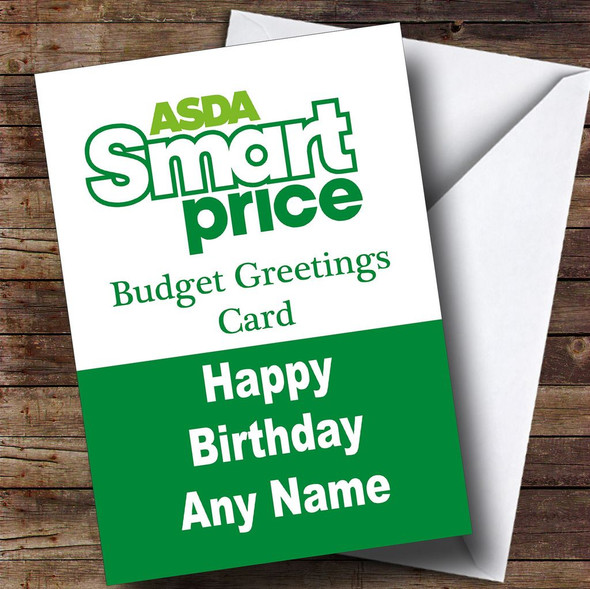 Funny Joke Asda Smart Price Spoof Personalised Birthday Card