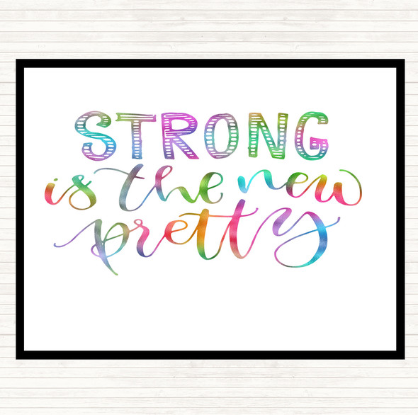 Strong Is New Pretty Rainbow Quote Mouse Mat Pad