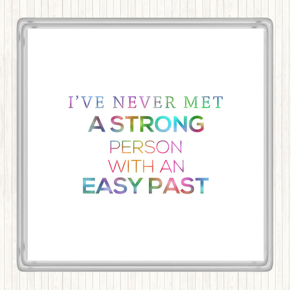 Strong Person Rainbow Quote Drinks Mat Coaster