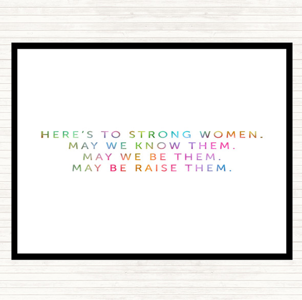 Strong Women Rainbow Quote Mouse Mat Pad