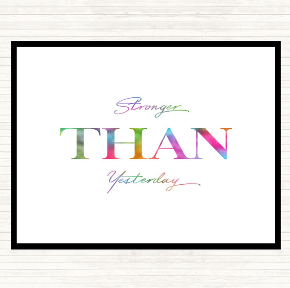 Stronger Rainbow Quote Dinner Table Placemat