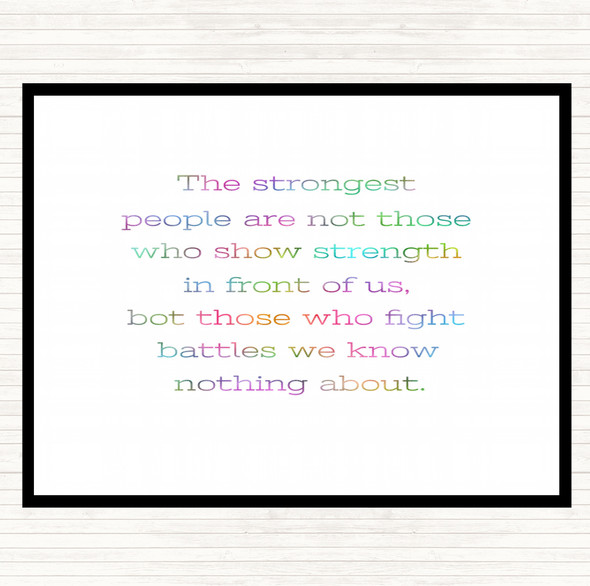 Strongest People Rainbow Quote Mouse Mat Pad