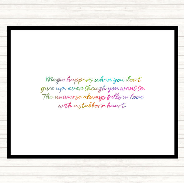 Stubborn Heart Rainbow Quote Mouse Mat Pad