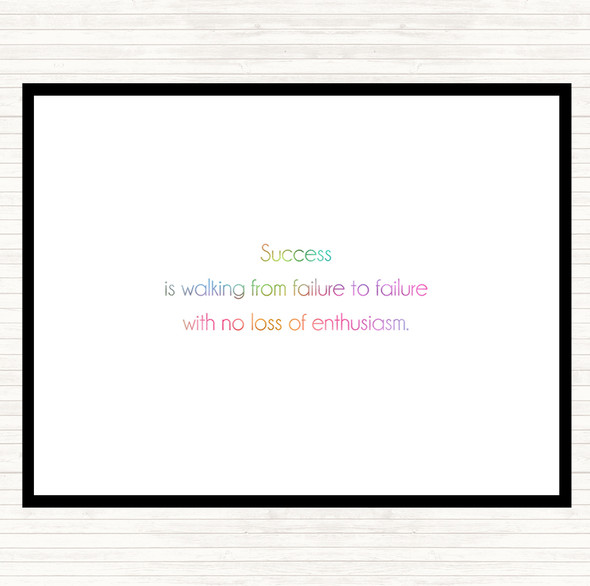 Success Is Walking From Failure Rainbow Quote Dinner Table Placemat