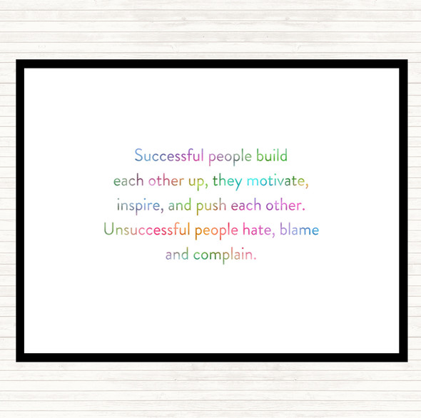 Successful People Motivate Rainbow Quote Mouse Mat Pad
