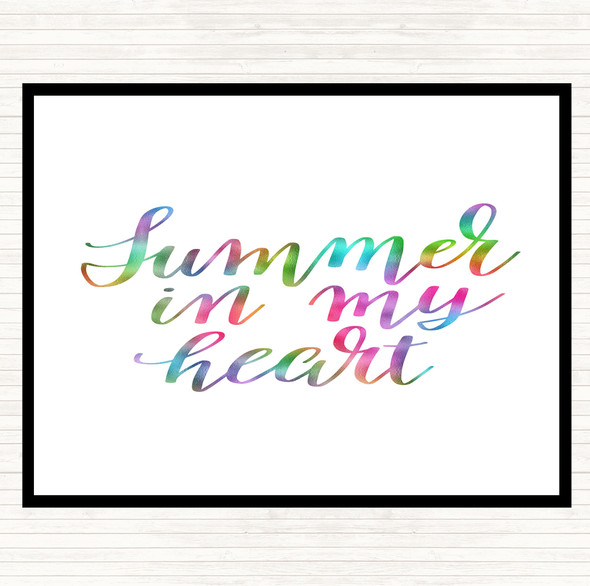 Summer In Heart Rainbow Quote Mouse Mat Pad