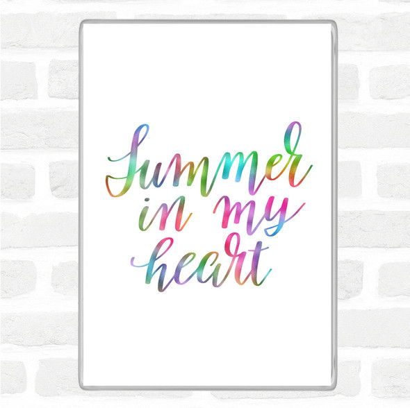 Summer In Heart Rainbow Quote Jumbo Fridge Magnet