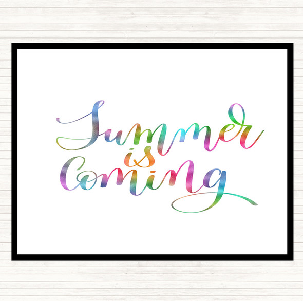 Summer Is Coming Rainbow Quote Mouse Mat Pad