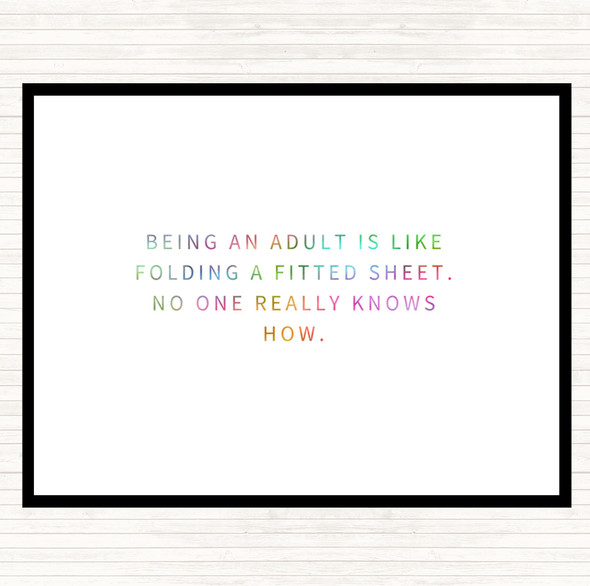 Being An Adult Rainbow Quote Dinner Table Placemat