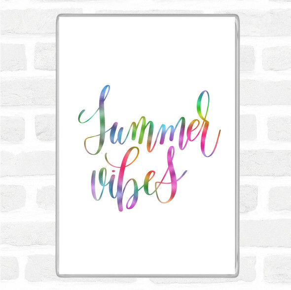 Summer Vibes Rainbow Quote Jumbo Fridge Magnet