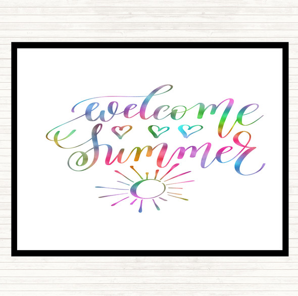 Summer Welcome Rainbow Quote Mouse Mat Pad