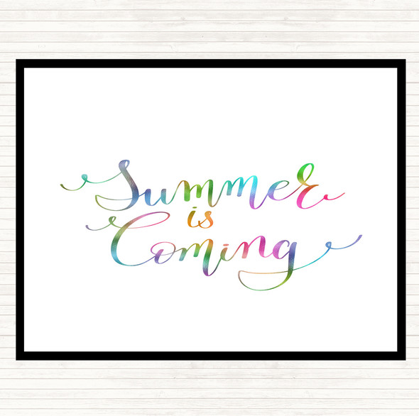 Summers Coming Rainbow Quote Mouse Mat Pad