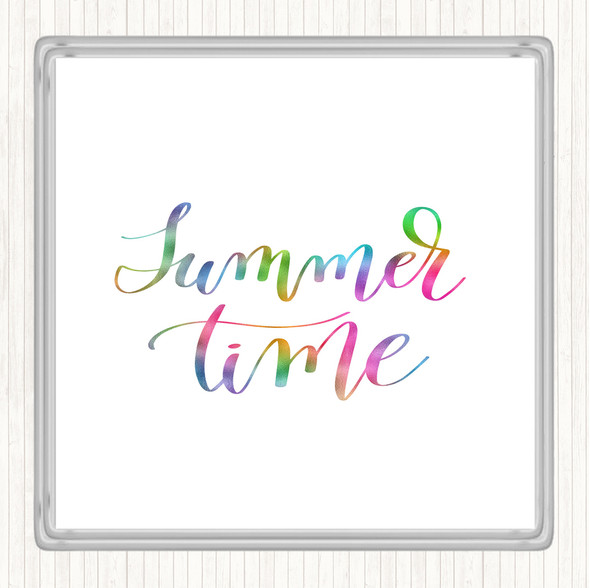 Summertime Rainbow Quote Drinks Mat Coaster