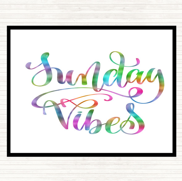 Sunday Vibes Rainbow Quote Dinner Table Placemat