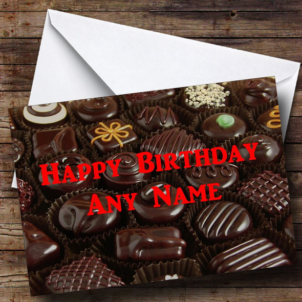 Chocolate Selection Personalised Birthday Card