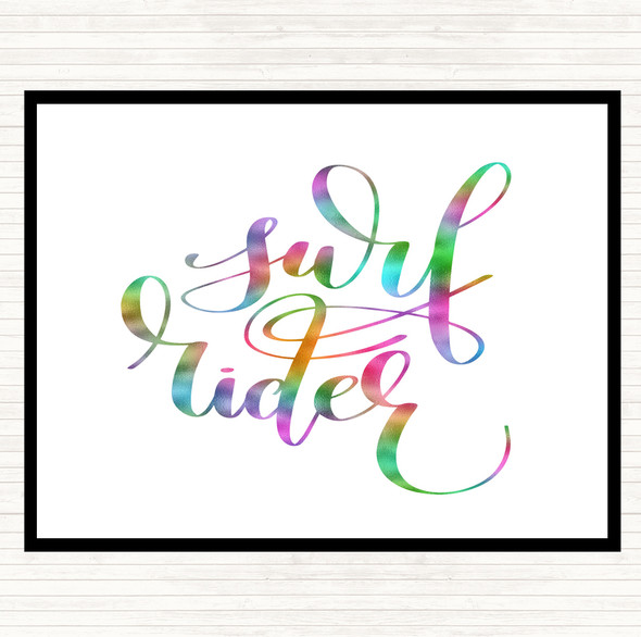 Surf Rider Rainbow Quote Mouse Mat Pad