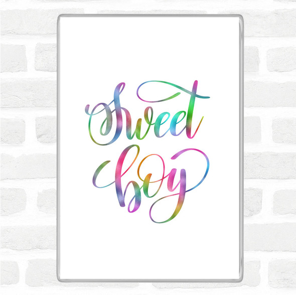 Sweet Boy Rainbow Quote Jumbo Fridge Magnet