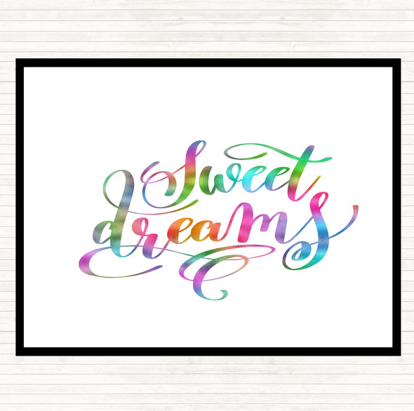 Sweet Dreams Rainbow Quote Dinner Table Placemat