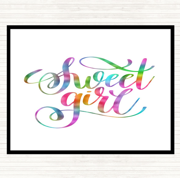 Sweet Girl Rainbow Quote Mouse Mat Pad