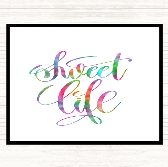 Sweet Life Rainbow Quote Dinner Table Placemat